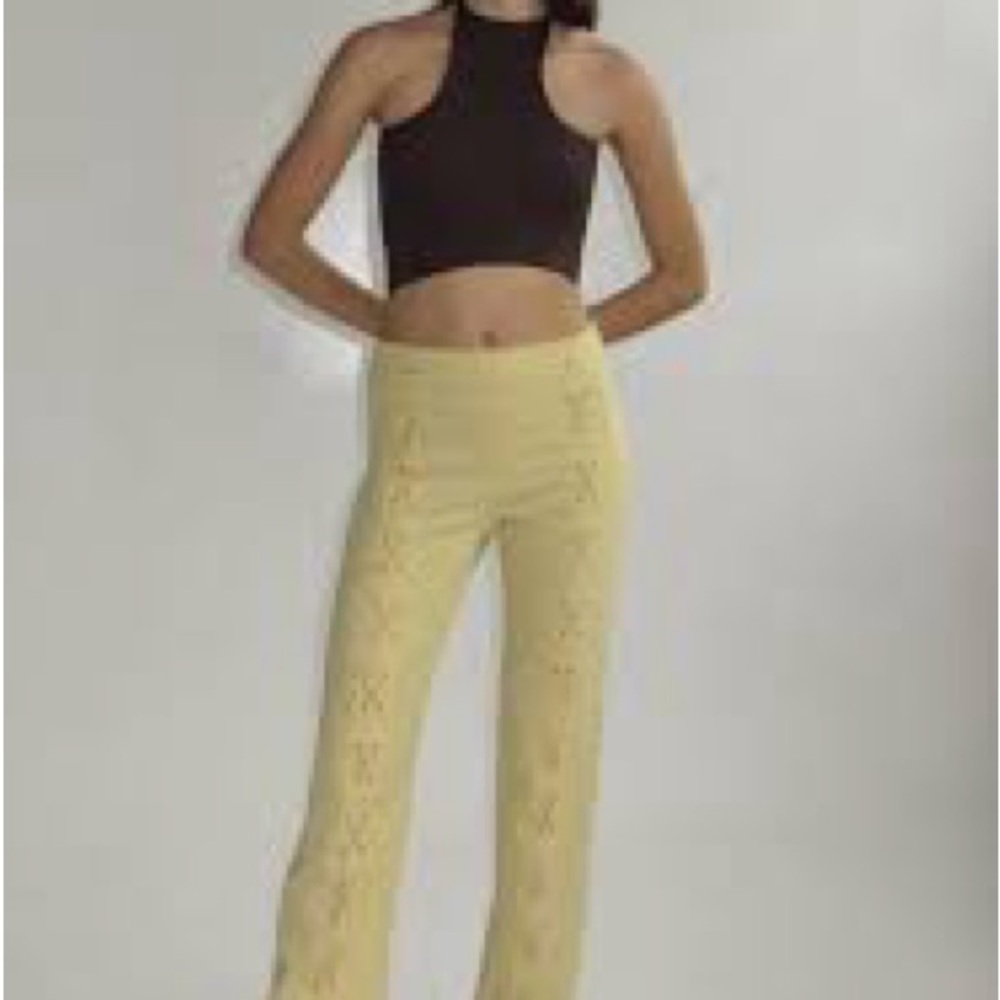 Paloma Wool Yellow Lace Flare Pants